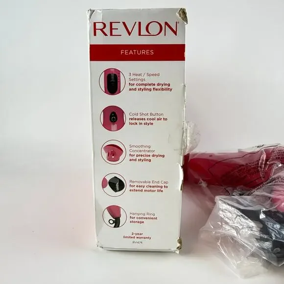 Revlon Frizz Control Hair Dryer Pink RV474 NEW (Open Box) Women's Hair Care - Picture 5 of 5